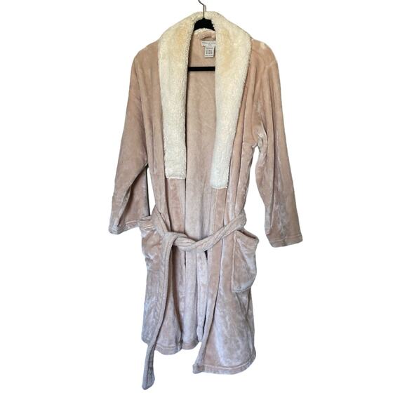 ADRIENNE VITTADINI STUDIO Ultra Soft Faux Fur Collar Plush Bathrobe - Picture 2 of 6
